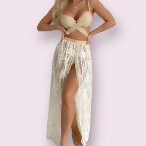 Womens size medium Swim beige Wrap Push Up Bikini Swimsuit cheeky​